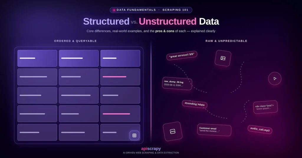 Structured versus unstructured data
