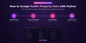 How to scrape Redfin property data with Python.